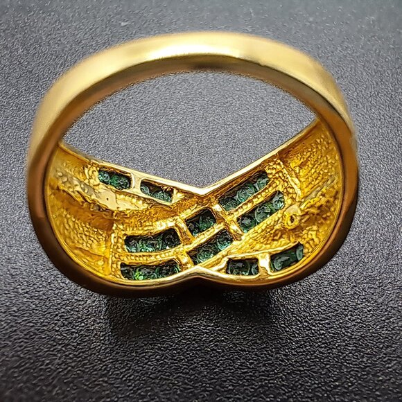 Emerald Diamond 10K Gold Ring Size 6.5 Christmas Special - Picture 8 of 13